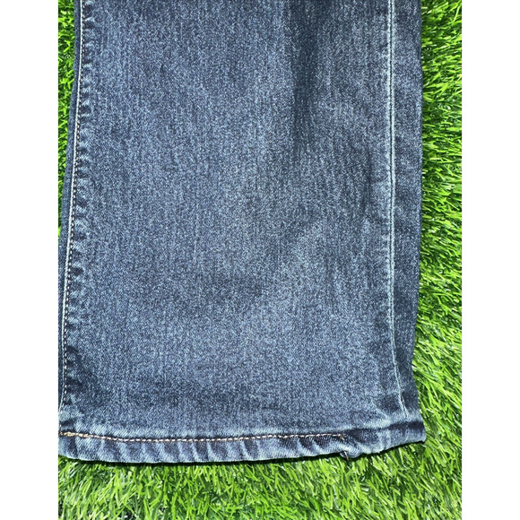 VINTAGE Lands' End Mens Plaid Lined Dark Washed Denim 38 Jeans Fits 38x32 - Picture 6 of 11